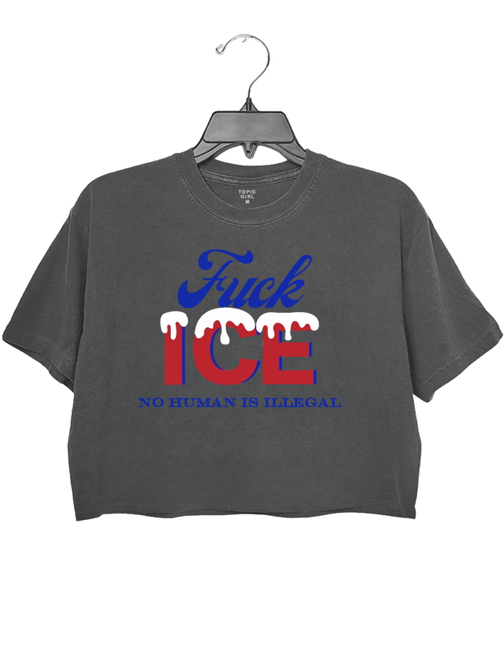 No Humen ls lllega Crop Top