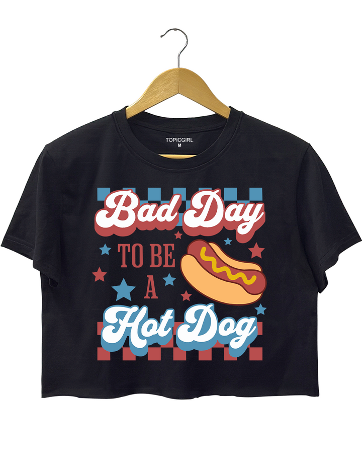 Bad Day to Be a Hot Dog Crop Top