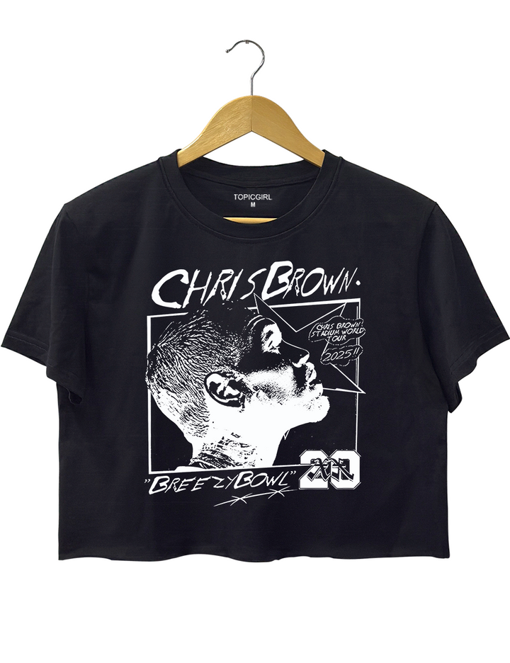 Chris Brown Breezy Bow Worid Tour 2025 Crop Top