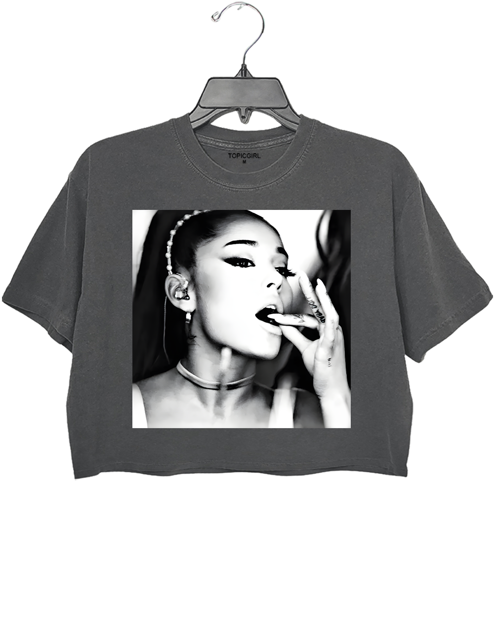 Ariana Grande Glamorous Black And White Crop Top