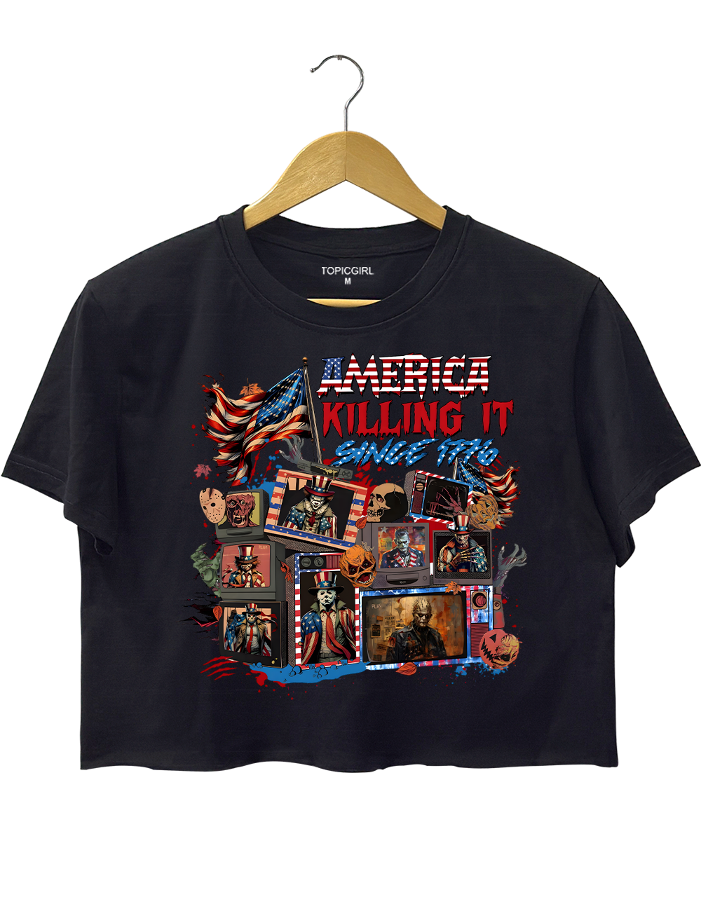 America killing lt Since 1776 Crop Top