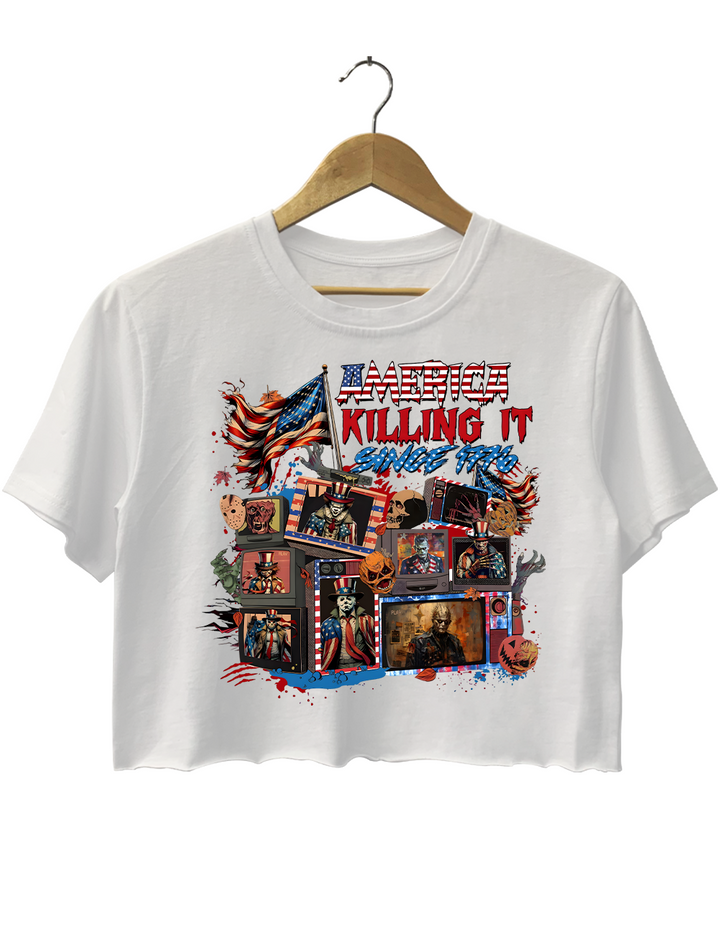 America killing lt Since 1776 Crop Top
