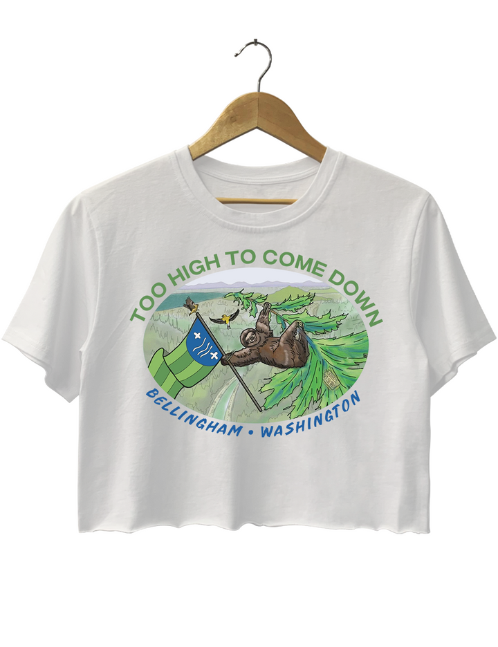 Too High To Come Down Bellingham Sloth Crop Top