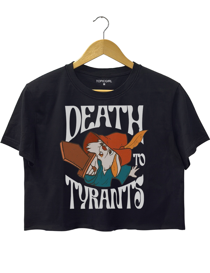 Retro 70s Skippy Rabbit Death To Tyrants Crop Top