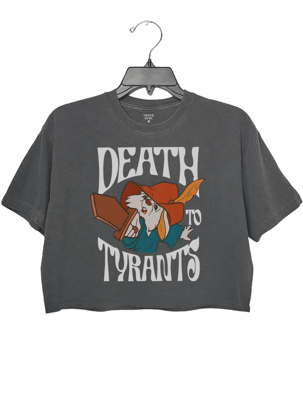 Retro 70s Skippy Rabbit Death To Tyrants Crop Top