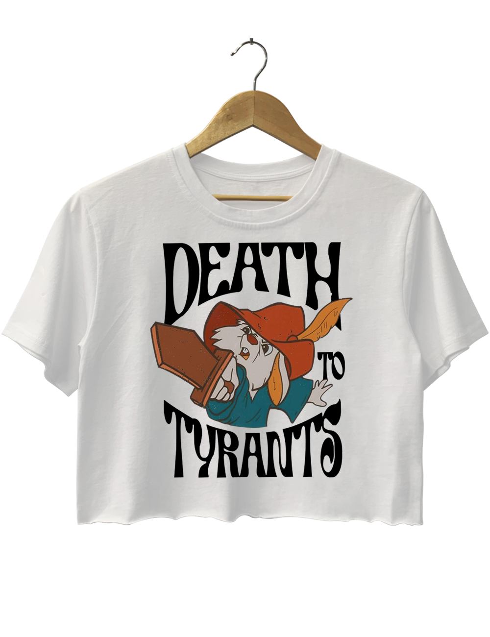 Retro 70s Skippy Rabbit Death To Tyrants Crop Top