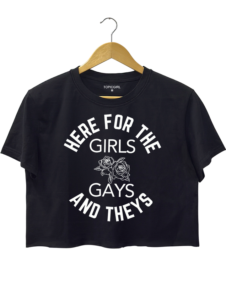 Girls Gays and Theys Queer LGBT Ally Crop Top
