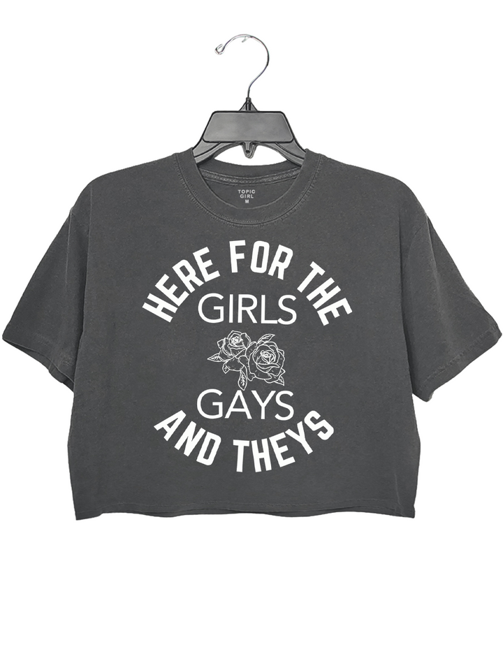 Girls Gays and Theys Queer LGBT Ally Crop Top