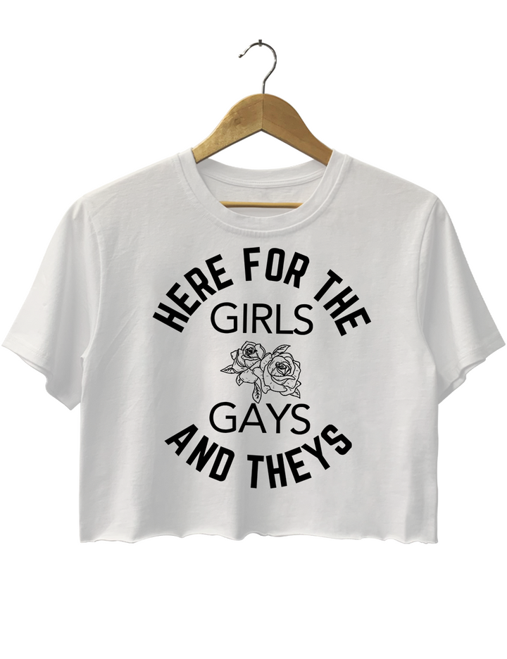 Girls Gays and Theys Queer LGBT Ally Crop Top