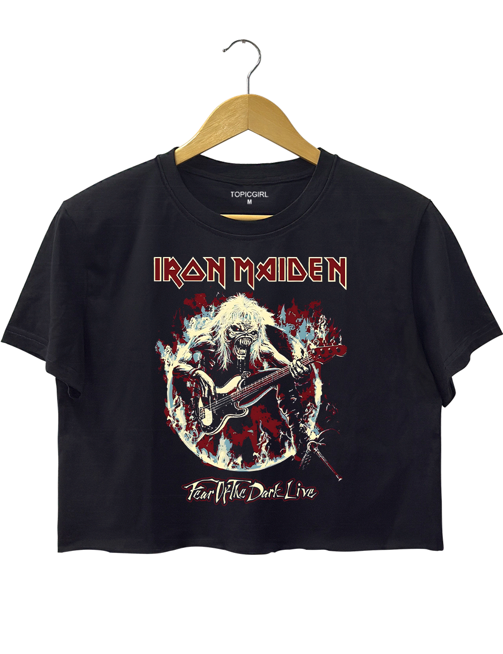 lron Maiden Skeleton Playing Electric Guitar Crop Top
