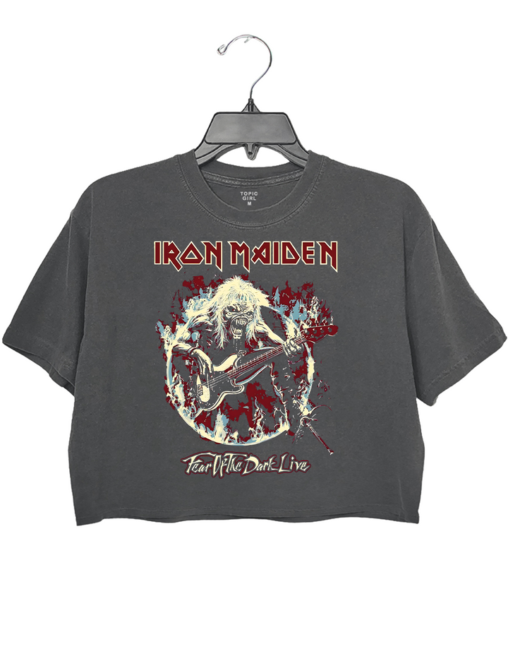 lron Maiden Skeleton Playing Electric Guitar Crop Top
