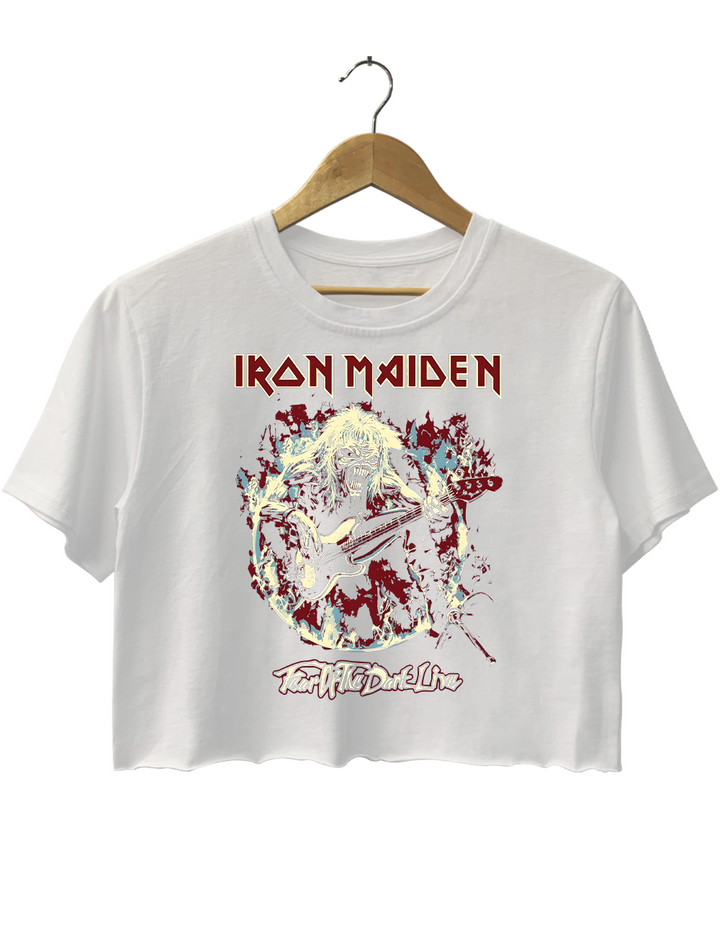 lron Maiden Skeleton Playing Electric Guitar Crop Top