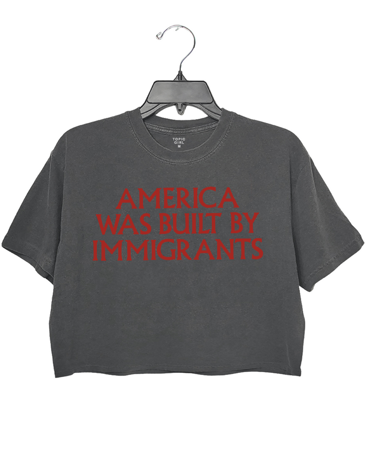 America Was Built By lmmigrants Crop Top