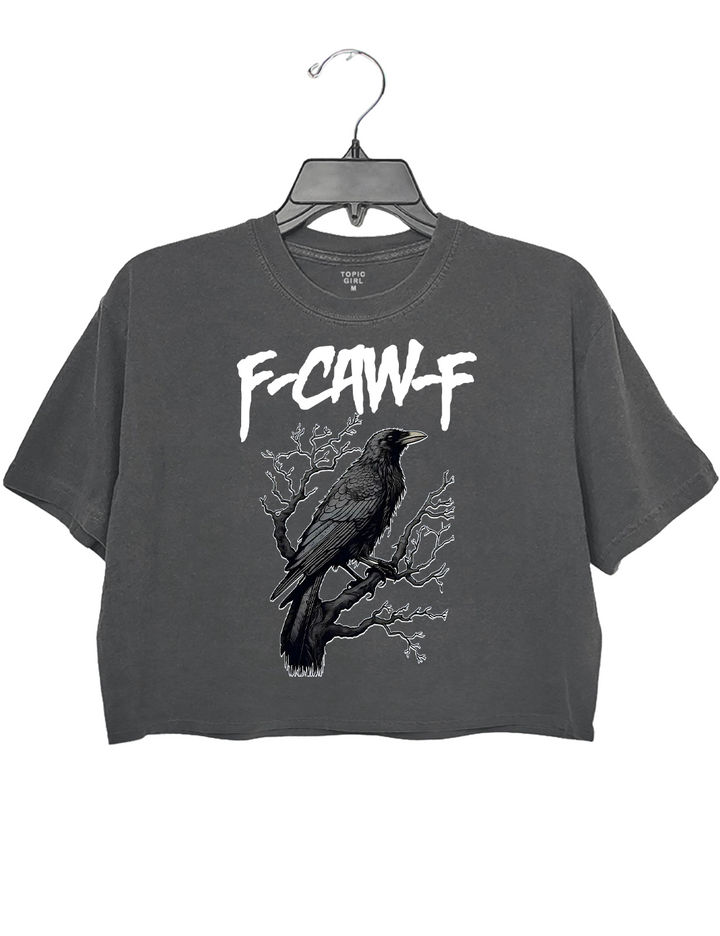 F-Caw-F Funny Crow Crop Top