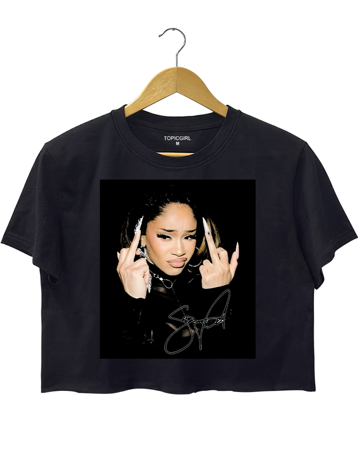 Saweetie Attitude Pose Crop Top