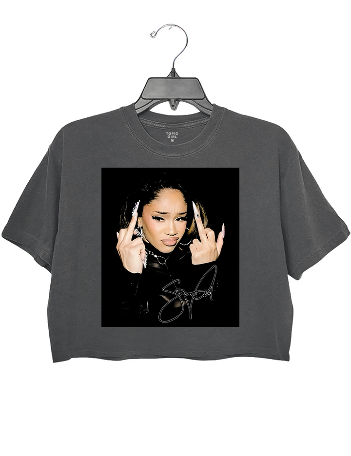 Saweetie Attitude Pose Crop Top