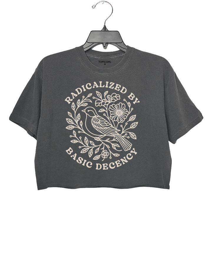 Radicalized by Basic Decency Crop Top