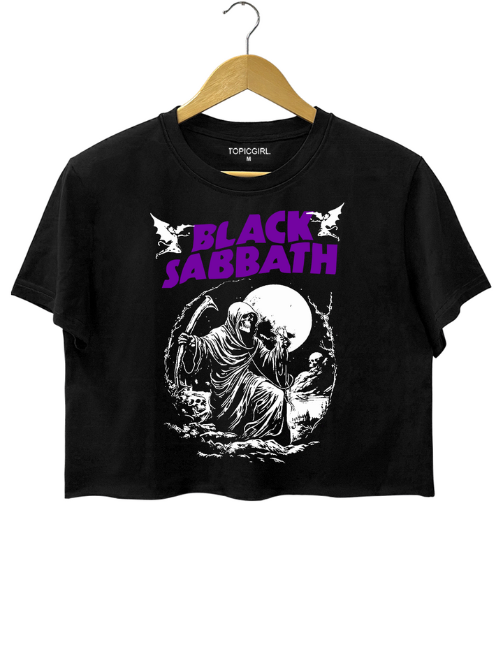 Vintage 80s Black Sabbath Band Crop Top