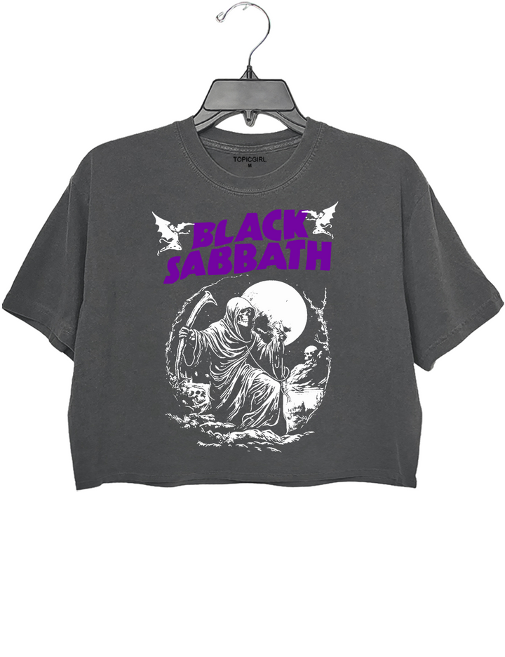 Vintage 80s Black Sabbath Band Crop Top