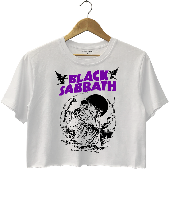 Vintage 80s Black Sabbath Band Crop Top