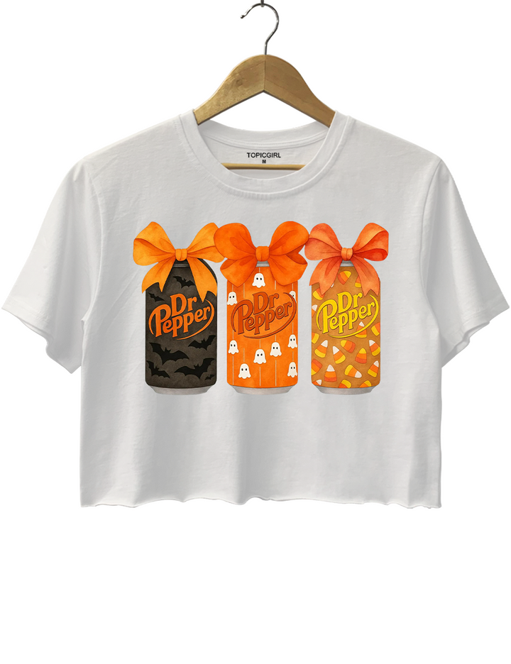 Halloween Dr Pepper Coquette Crop Top