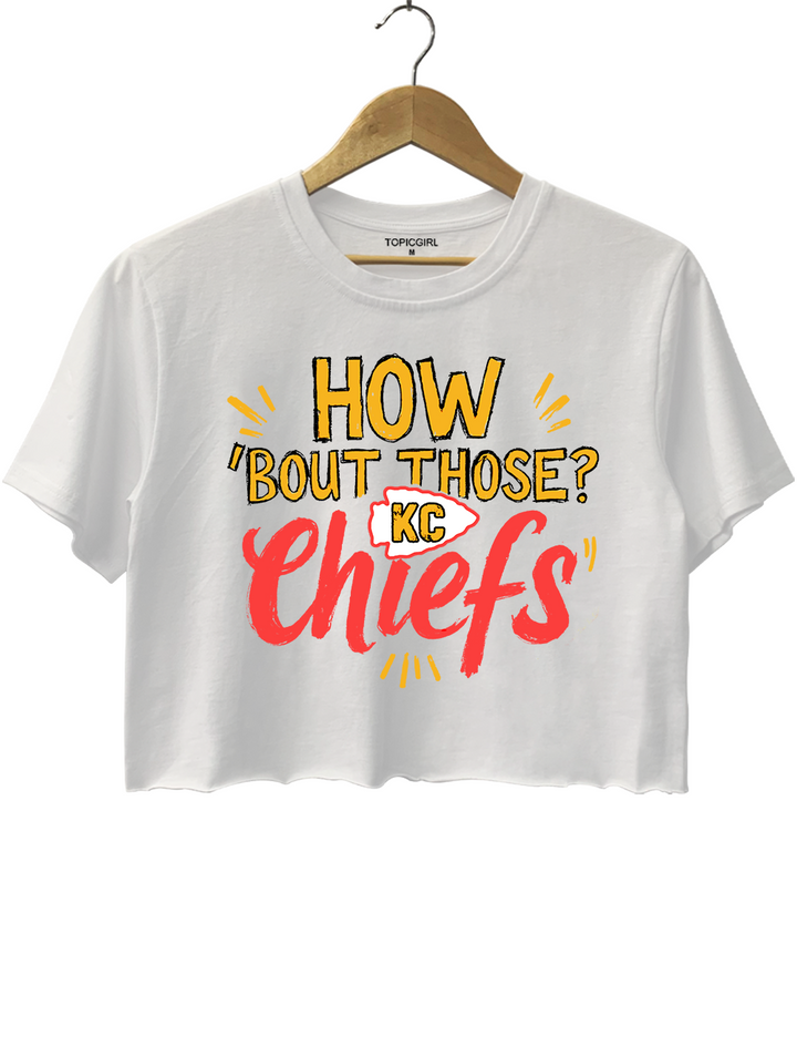 Vintage How 'Bout those Chiefs KC Football Andy Reid Quote Crop Top