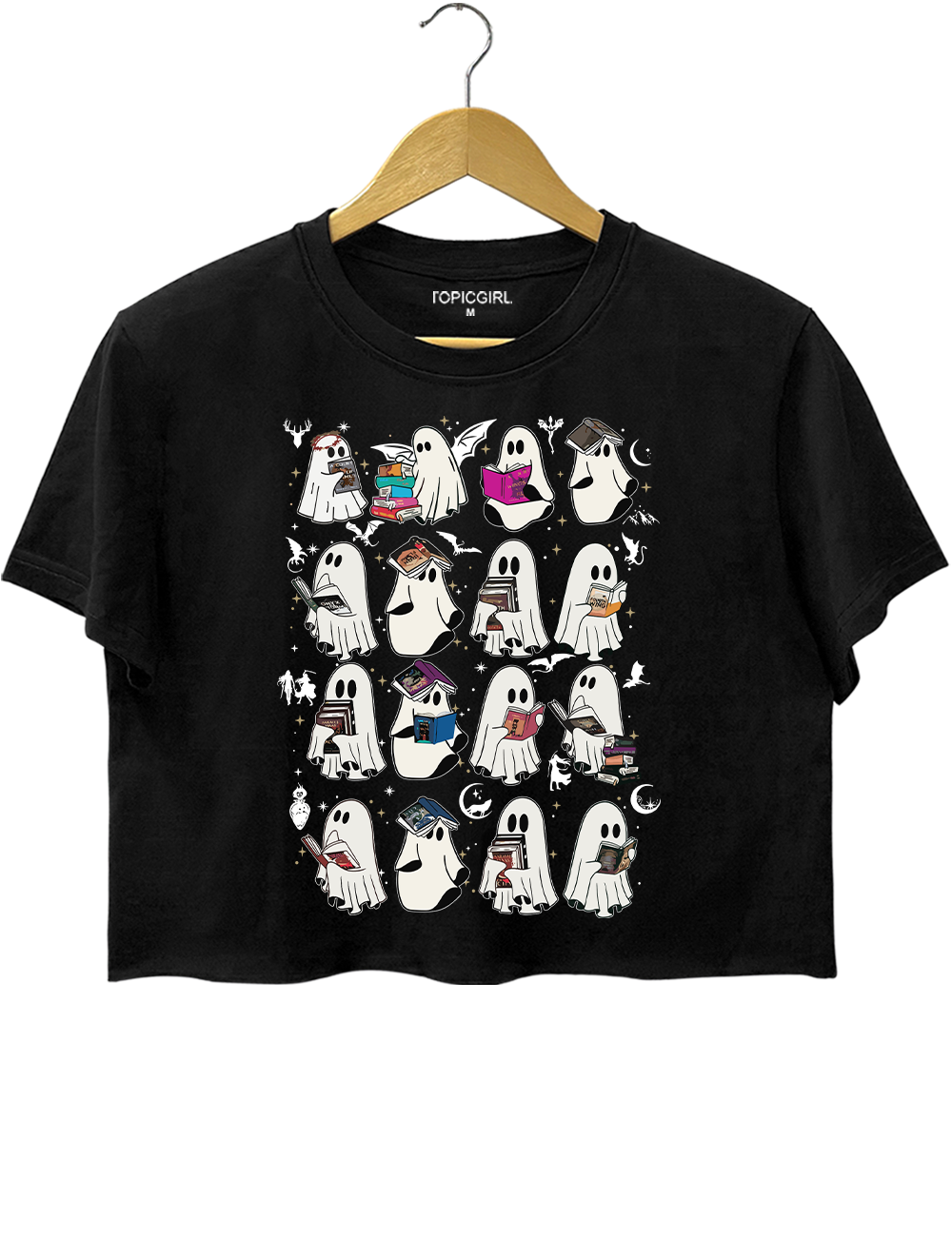 Ghost Book Fantasy Crop Top