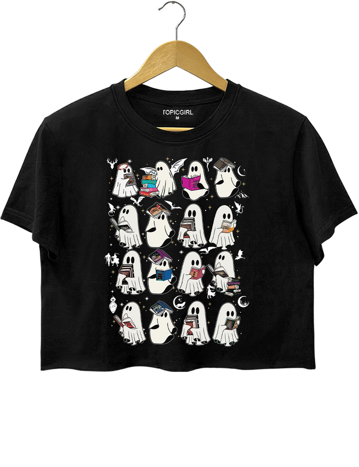 Ghost Book Fantasy Crop Top