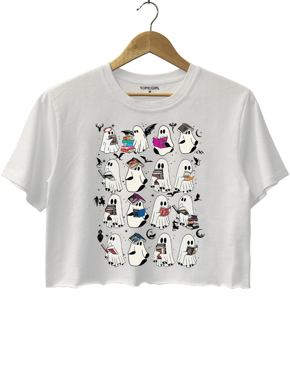 Ghost Book Fantasy Crop Top