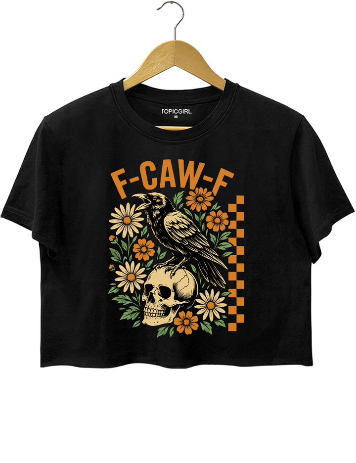 F-Caw-F Protest Black Crow Crop Top