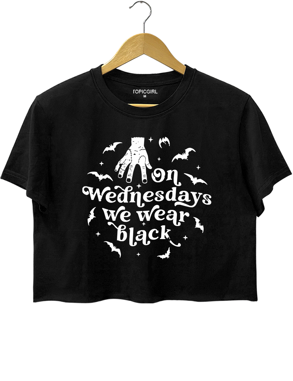 On Wednesdays We Wear Black Crop Top