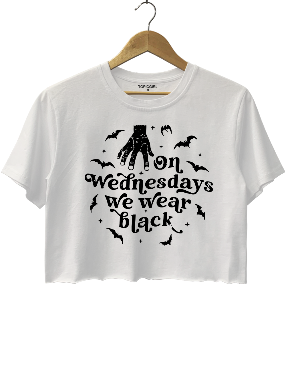 On Wednesdays We Wear Black Crop Top