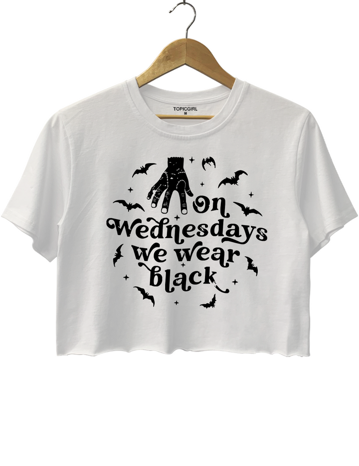 On Wednesdays We Wear Black Crop Top