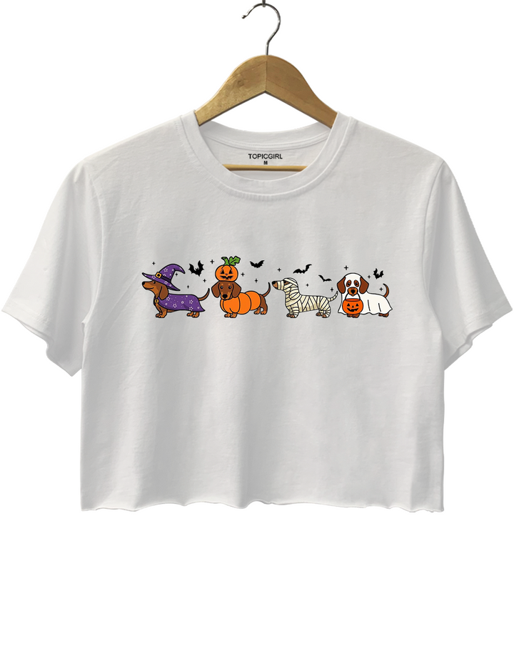 Halloween Dachshund Crop Top