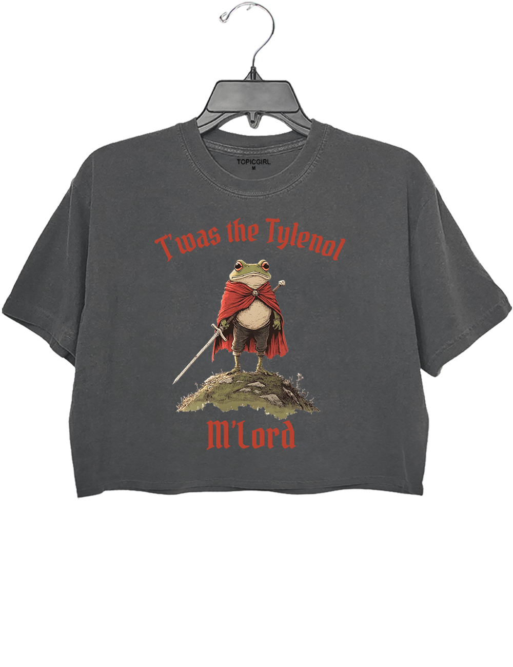 Twas the Tylenol M'lord Funny Frog Libera Crop Top