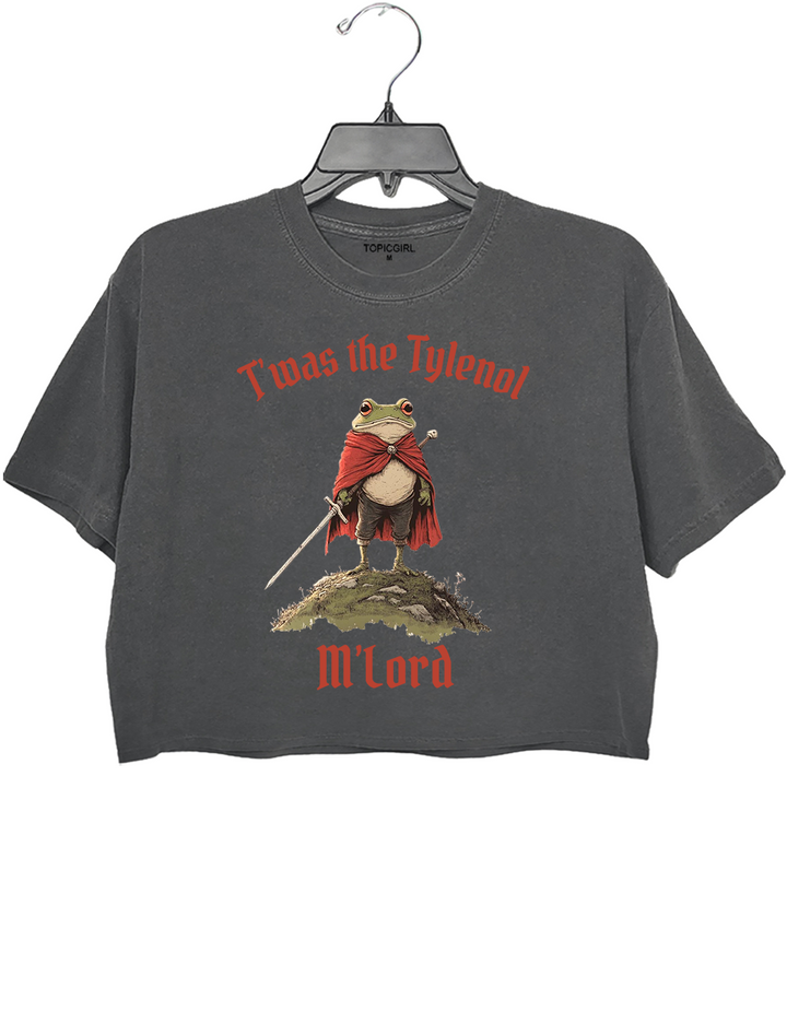 Twas the Tylenol M'lord Funny Frog Libera Crop Top
