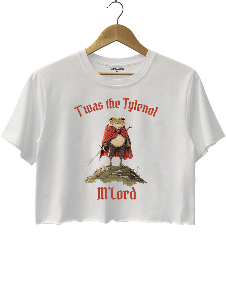 Twas the Tylenol M'lord Funny Frog Libera Crop Top