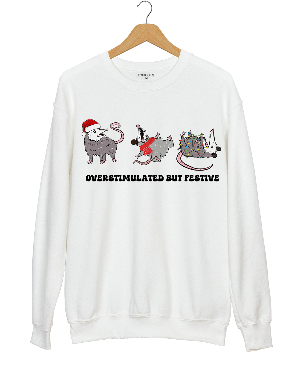 Overstimulated But Festive Possum Christmas Sweatshirt