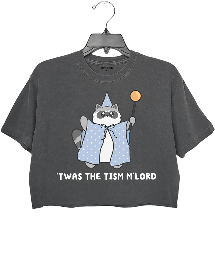 Twas The Tism Mlord Raccoon Crop Top