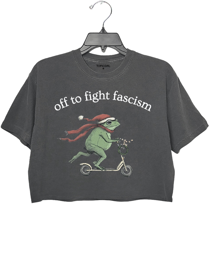 Off to Fight Fascism Crop Top