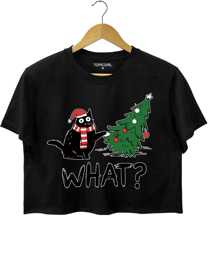 Funny Cat Christmas Tree Knocked Over