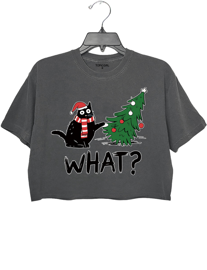 Funny Cat Christmas Tree Knocked Over