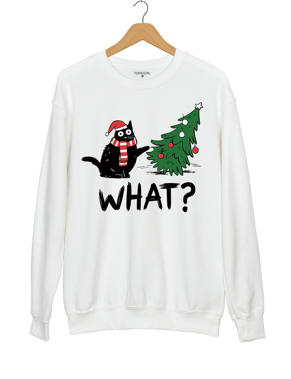 Funny Cat Christmas Tree Knocked Over Sweatshirt