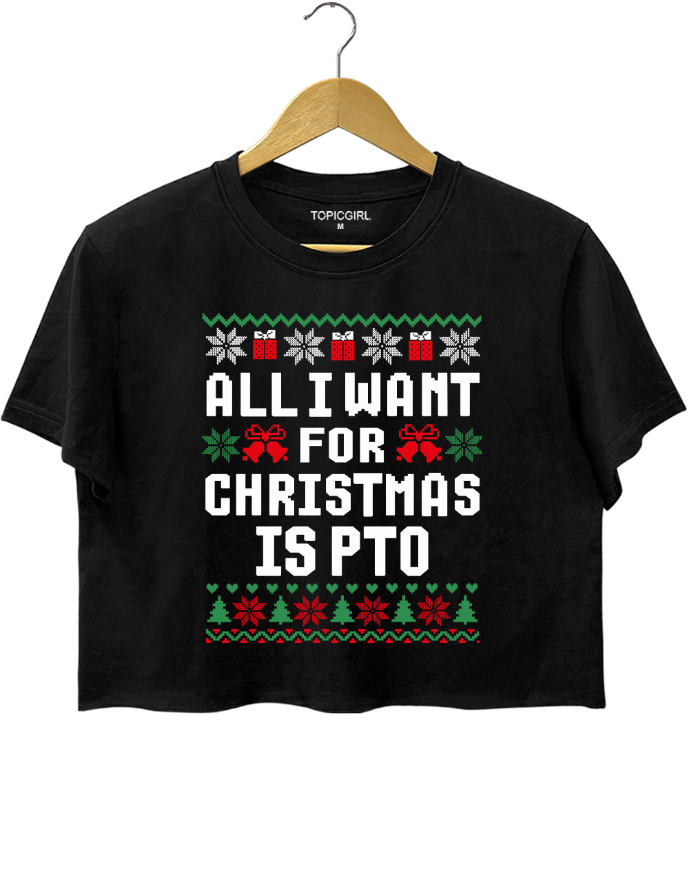 All l Want for Christmas ls PTO Crop Top