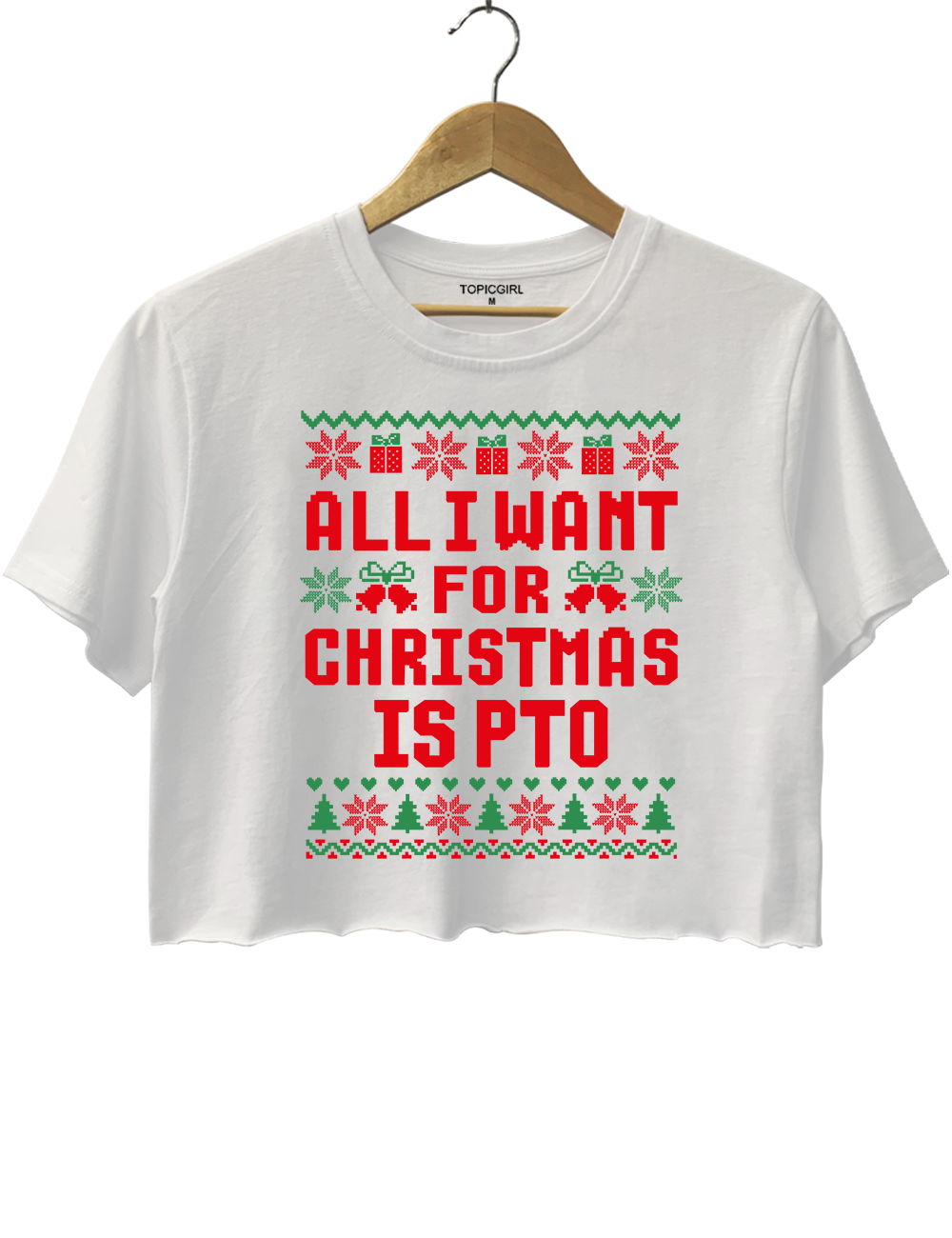 All l Want for Christmas ls PTO Crop Top