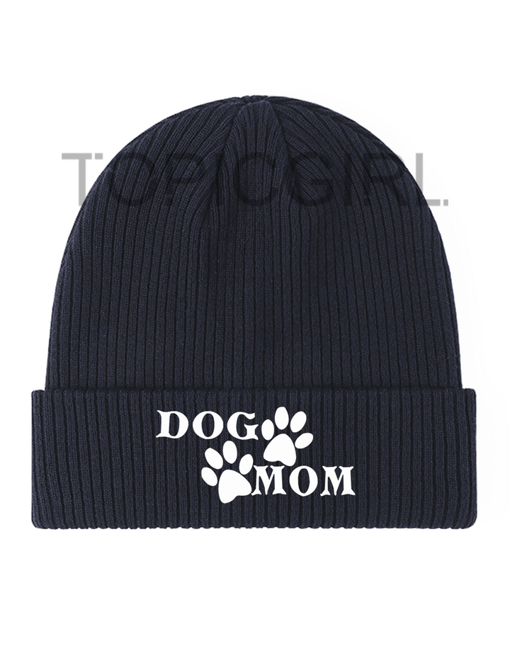 DOG MOM Embroidered Beanie