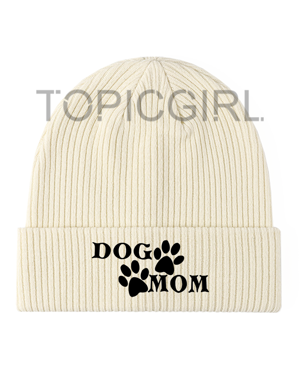 DOG MOM Embroidered Beanie