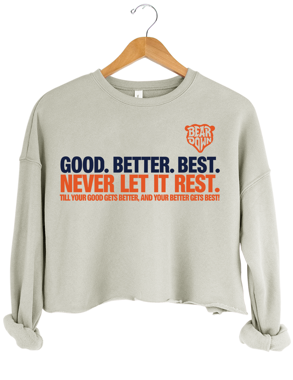 Chicago Football Good Better Best Crop Sweatshirt