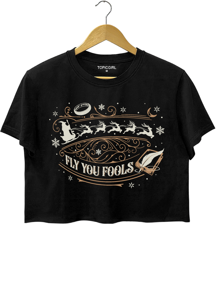 LOT Ring Fly You Fools Crop Top