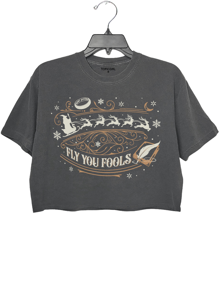 LOT Ring Fly You Fools Crop Top